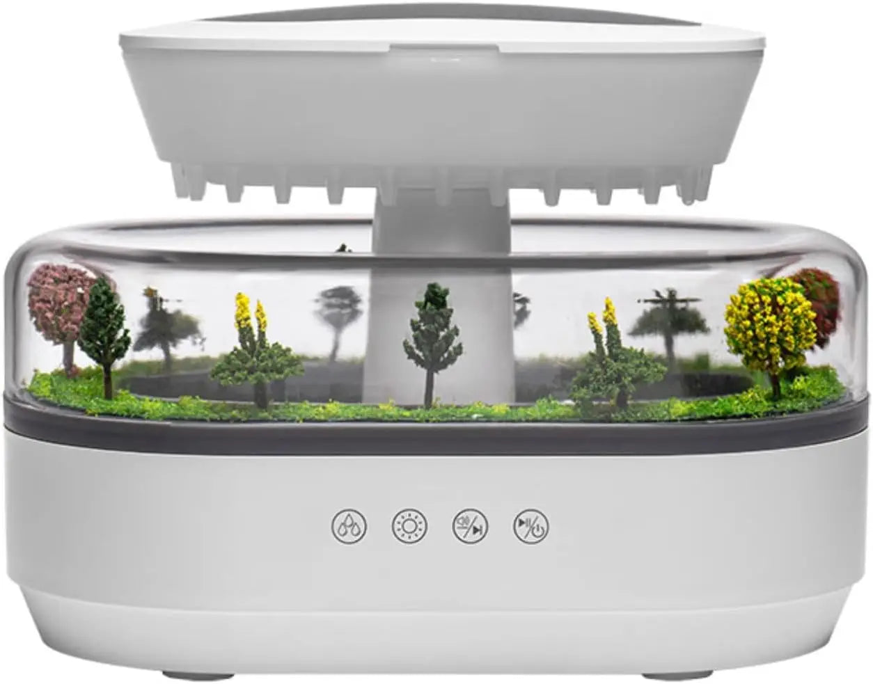 Rain Humidifier Ultrasonic Rainfall Humidifier with Simulated Water Drop Effect Quiet Air Humidifier for Bedroom Office