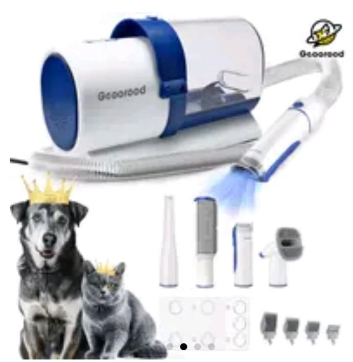 Geoorood Dog Grooming Vacuum, 2.5L Pet Grooming Kit & Vacuum Suction Pet Hair, Professional Clippers