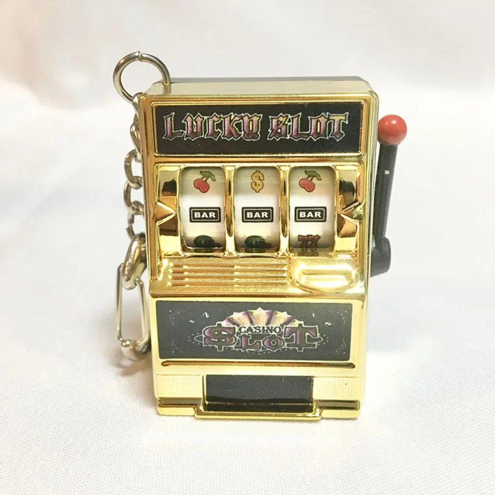 2024 Summer New Classic Toys Niche Keychain Fruit Machine Slot Machine Keychain Fun Creative Car Accessory Keyring Pendant Gift