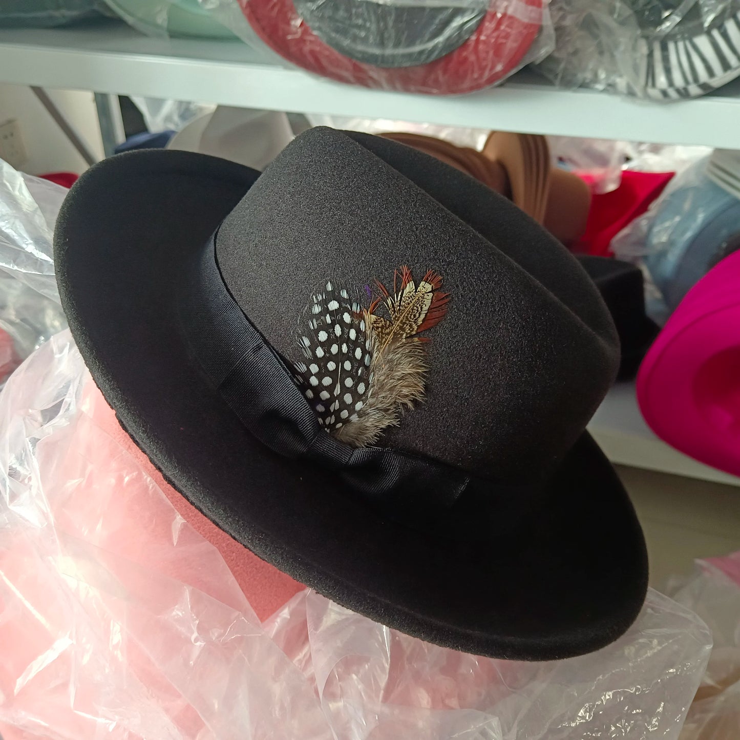 bowler hat Men fedora red bottom fedora for women and men party hat men hat for winter elastic band felt hat jazz church hat