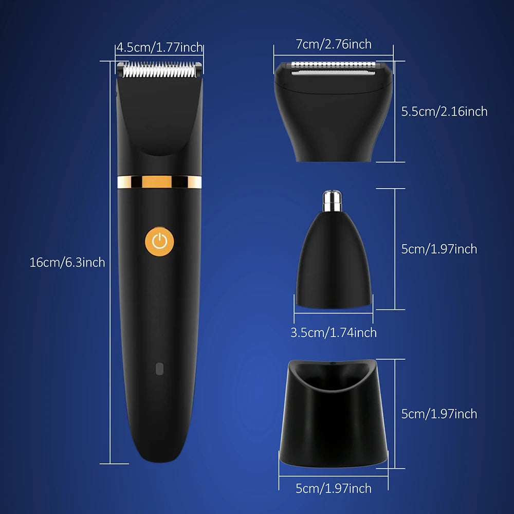 Electric Hair Trimmer Three in One for Bikini Clippers Whole Body Ball Shaver Clipper Grooming Kit Male Epilator Razor