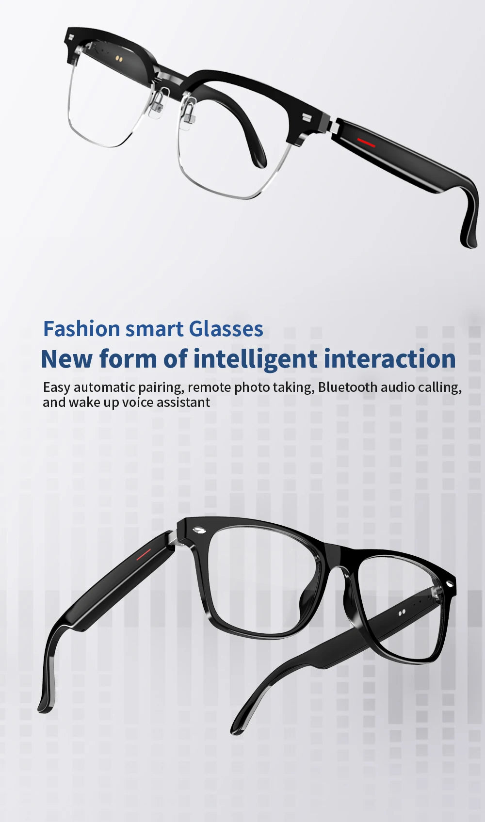 LIFEBEE E13 2024 Bluetooth Smart Glasses with Wireless Bluetooth Auto-Adjustment, IP65 Waterproof and Remote Control Camera