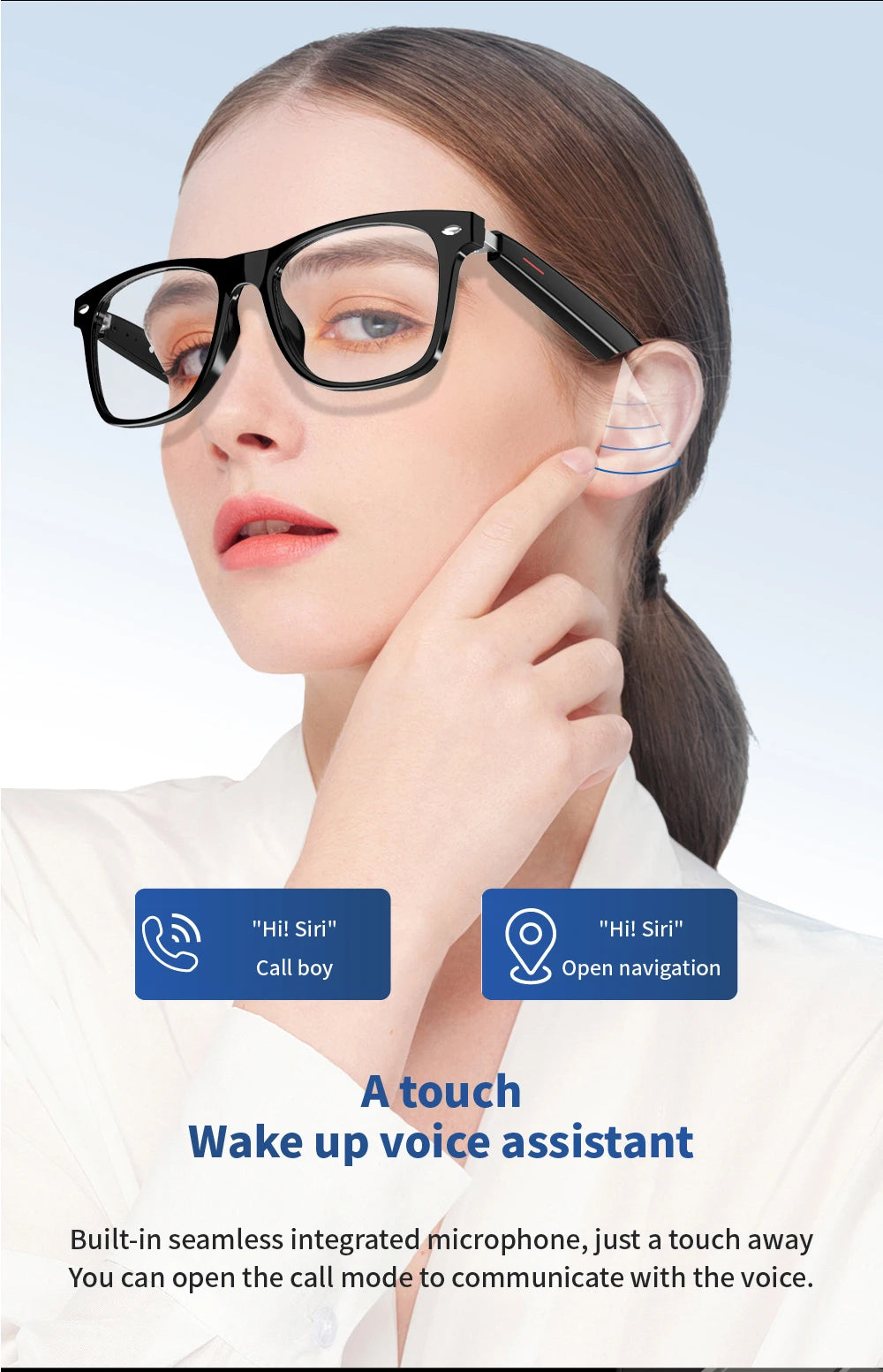 LIFEBEE E13 2024 Bluetooth Smart Glasses with Wireless Bluetooth Auto-Adjustment, IP65 Waterproof and Remote Control Camera