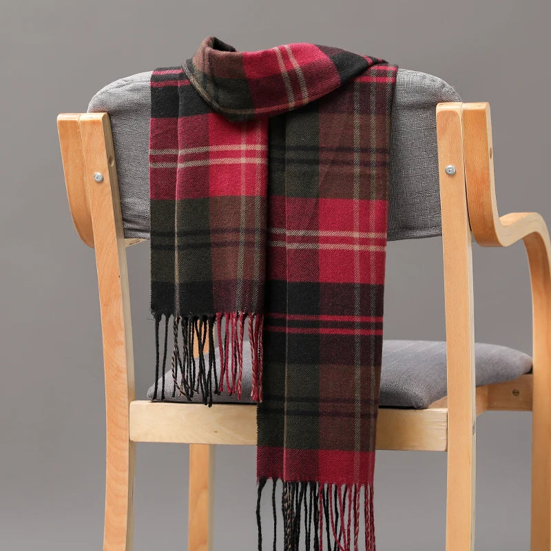 185*35cm outdoor Plaid Winter Scarf Women men unisex shalw Warm wrap muffler muffler Fashion Cashmere hijab pashmina tassels