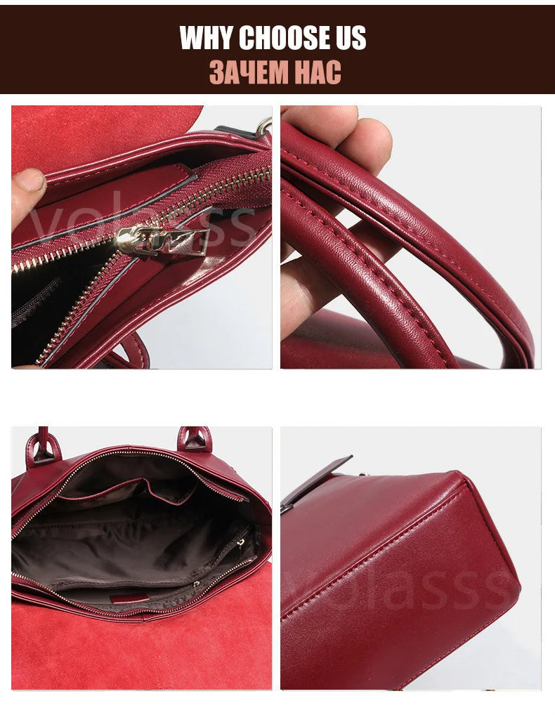 Business Women's Briefcase Bag Woman Genuine Leather Laptop Handbag Work Office Ladies Crossbody Bags For Women Handbags