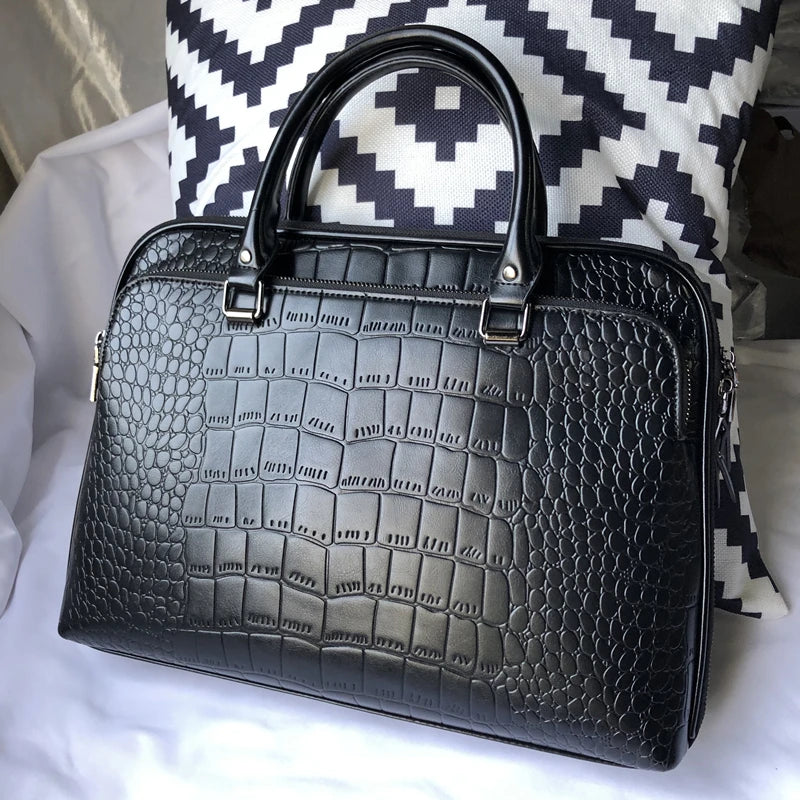 Oyixinger 2024 Women's Bag Professional Business Women Shoulder Bag Leather Briefcase For 14-inch Laptops Fashion Solid Handbags