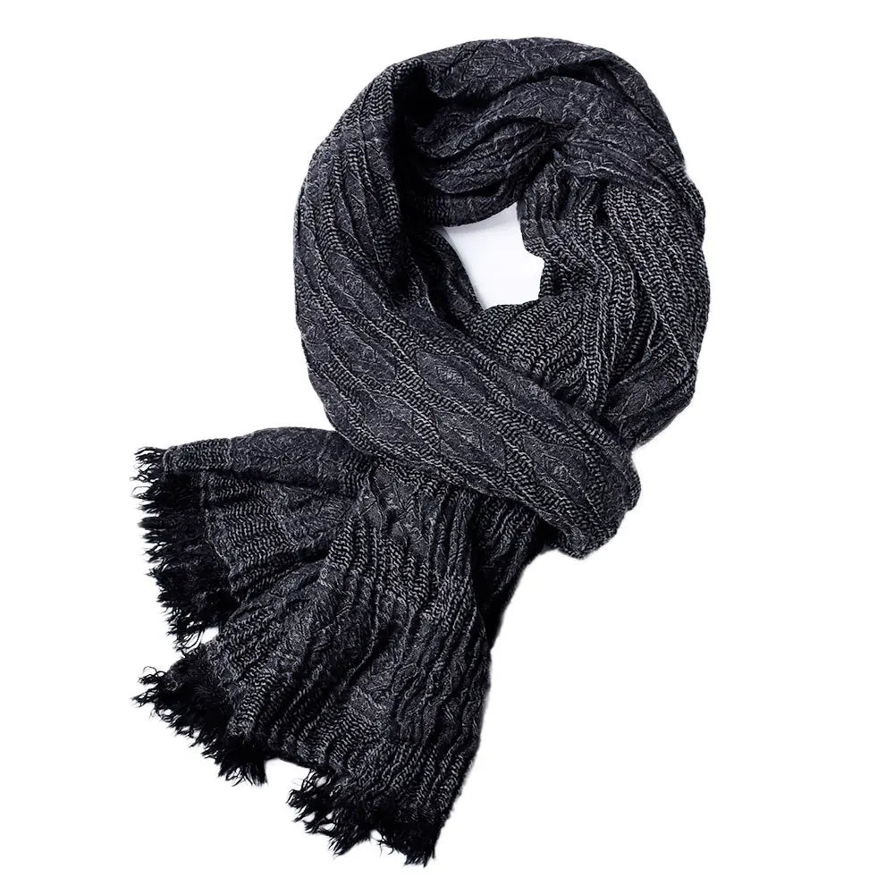 Fashion Men Scarf Cotton Linen Autumn Winter Warm Pashmina Casual Tassel Bufanda Men's Scarves Black Navy Man Scarfs