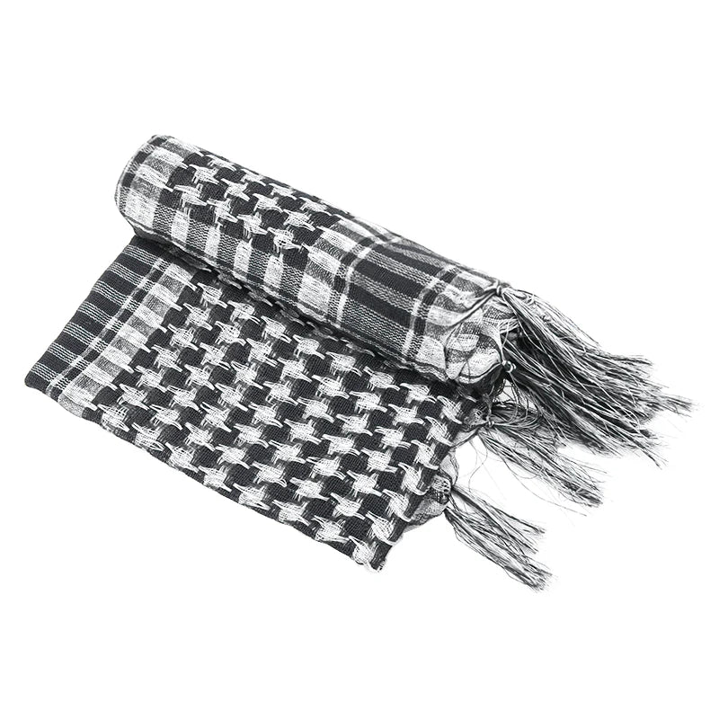 Winter Scarf Plaid Hijab Bandana Hiking Scarves Arab Tactical Elegant Womens Shawl Shemagh Light Tassel For Men 100X100cm