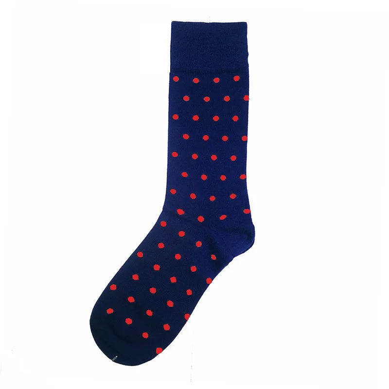 PEONFLY Classical Colorful Men's Combed Cotton Socks High Quality Happy Business Socks Long Tube Wedding Gift socks for Man