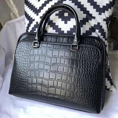 Oyixinger 2024 Women's Bag Professional Business Women Shoulder Bag Leather Briefcase For 14-inch Laptops Fashion Solid Handbags