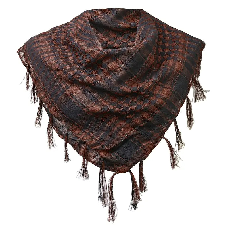 Winter Scarf Plaid Hijab Bandana Hiking Scarves Arab Tactical Elegant Womens Shawl Shemagh Light Tassel For Men 100X100cm