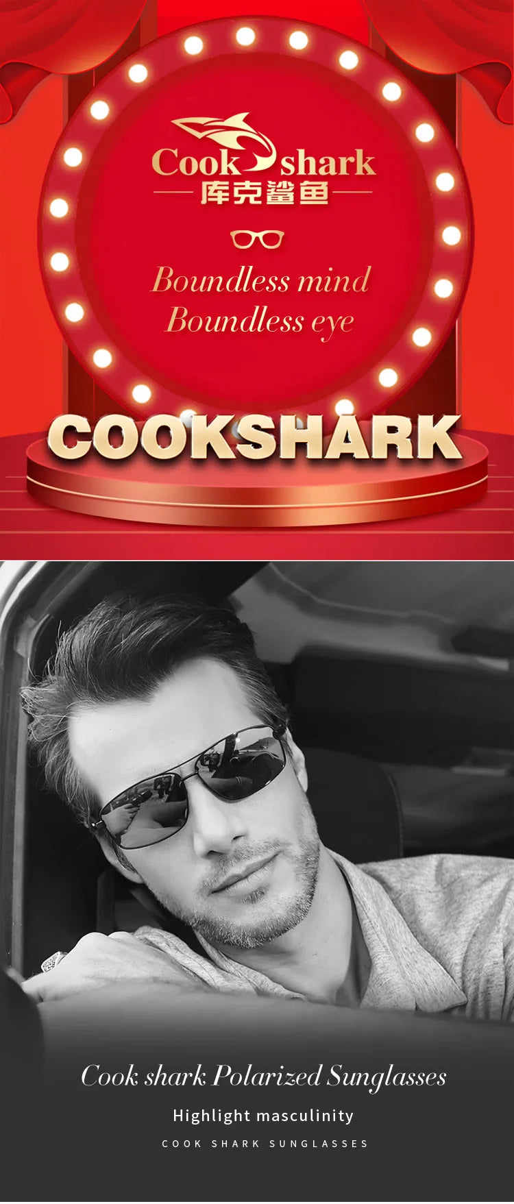 Cook Shark New Color Changer Sunglasses Men's Sunglasses Tidal Polarization Driver's Mirror Driving Night Vision Glasses