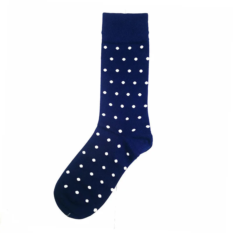 PEONFLY Classical Colorful Men's Combed Cotton Socks High Quality Happy Business Socks Long Tube Wedding Gift socks for Man