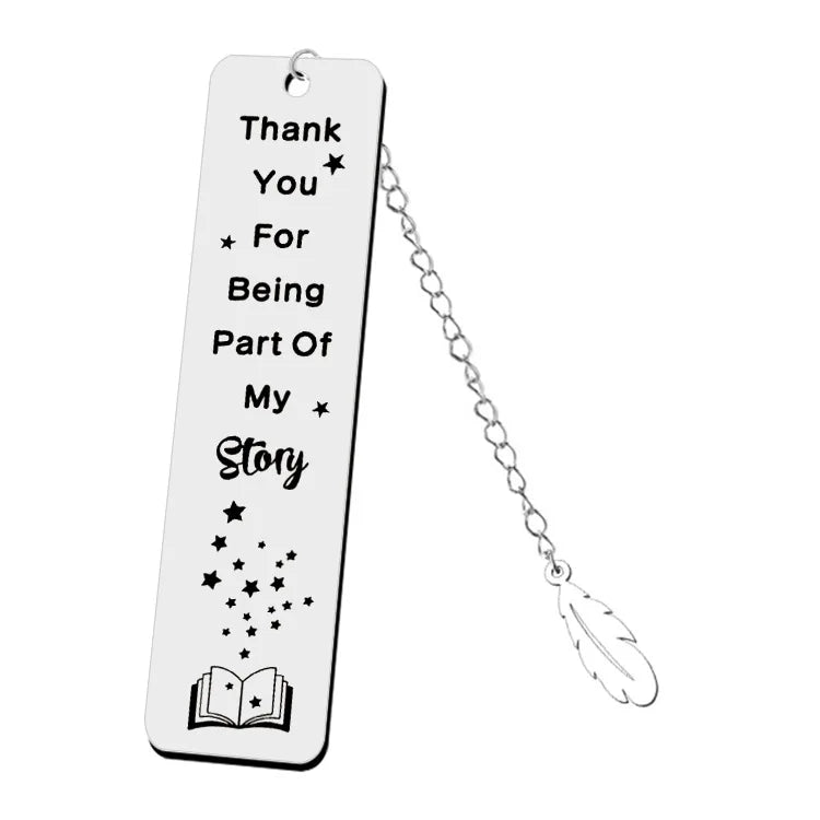 Stainless Steel Metal Leaf Pendant Bookmark Student Teacher Engraved Gift Reading Bookmark School Supplies Teacher's Day Gift