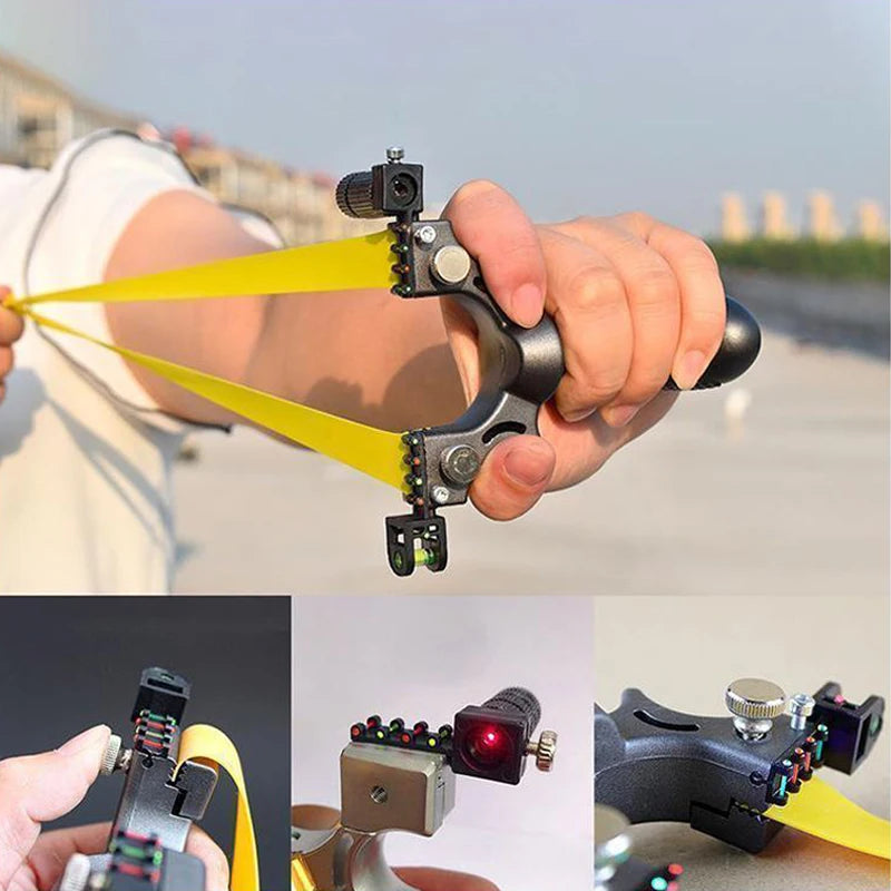 Piaoyu Professional Outdoor Laser Slingshot with Laser Aiming Resin Shooting Slingshot Catapult Use Rubber Band for Hunting Game