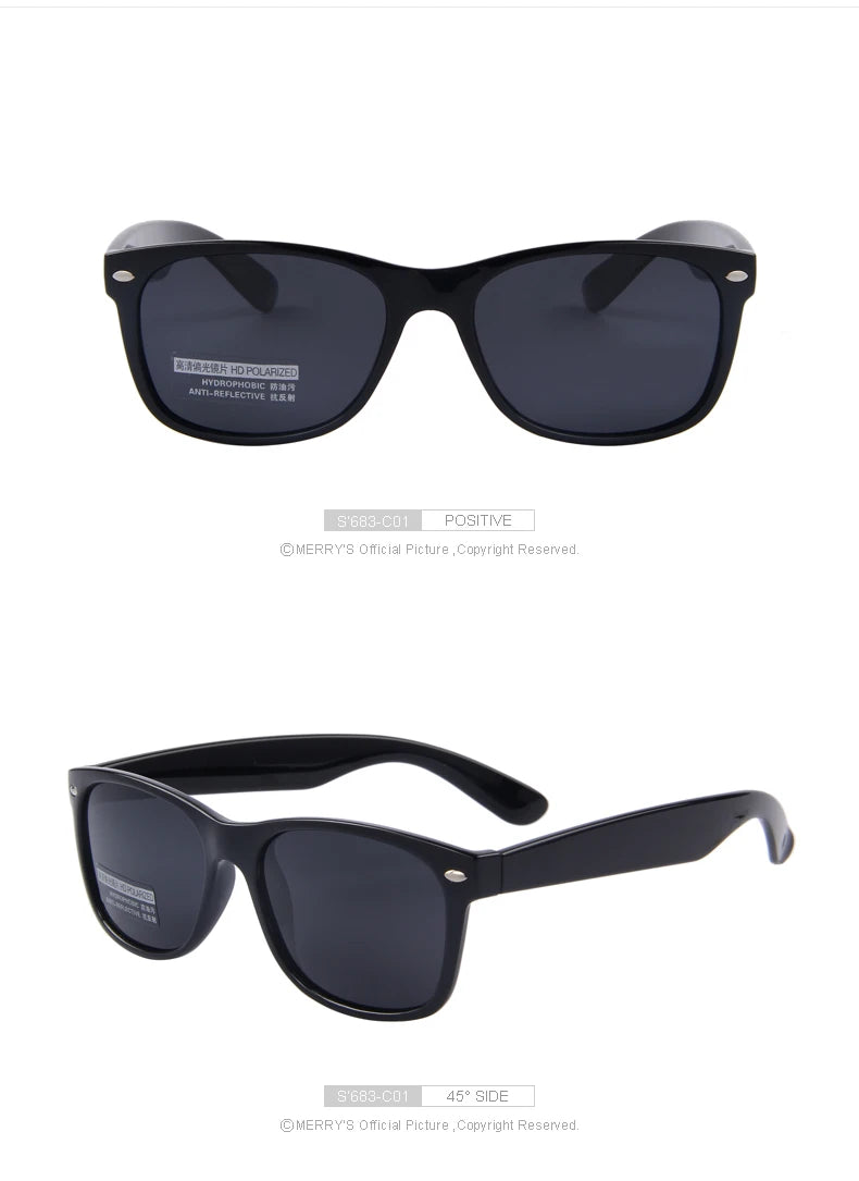 MERRYS Men Polarized Sunglasses Classic Men Retro Rivet Shades Brand Designer Sun glasses UV400 S683