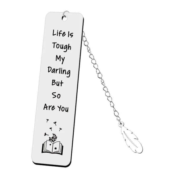 Stainless Steel Metal Leaf Pendant Bookmark Student Teacher Engraved Gift Reading Bookmark School Supplies Teacher's Day Gift