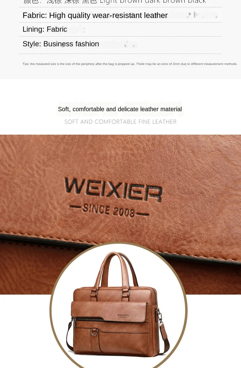 Men Briefcase Bag High Quality Business Famous Brand PU Leather Shoulder Messenger Bags Office Handbag 14 inch Laptop bag