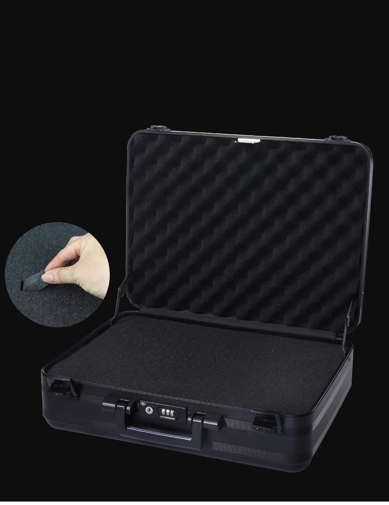 Briefcase Metal Aluminum Hard Brief Case Travel Suitcase TSA Lock Luxury Designer Laptop Computer Handbag Attache Bag