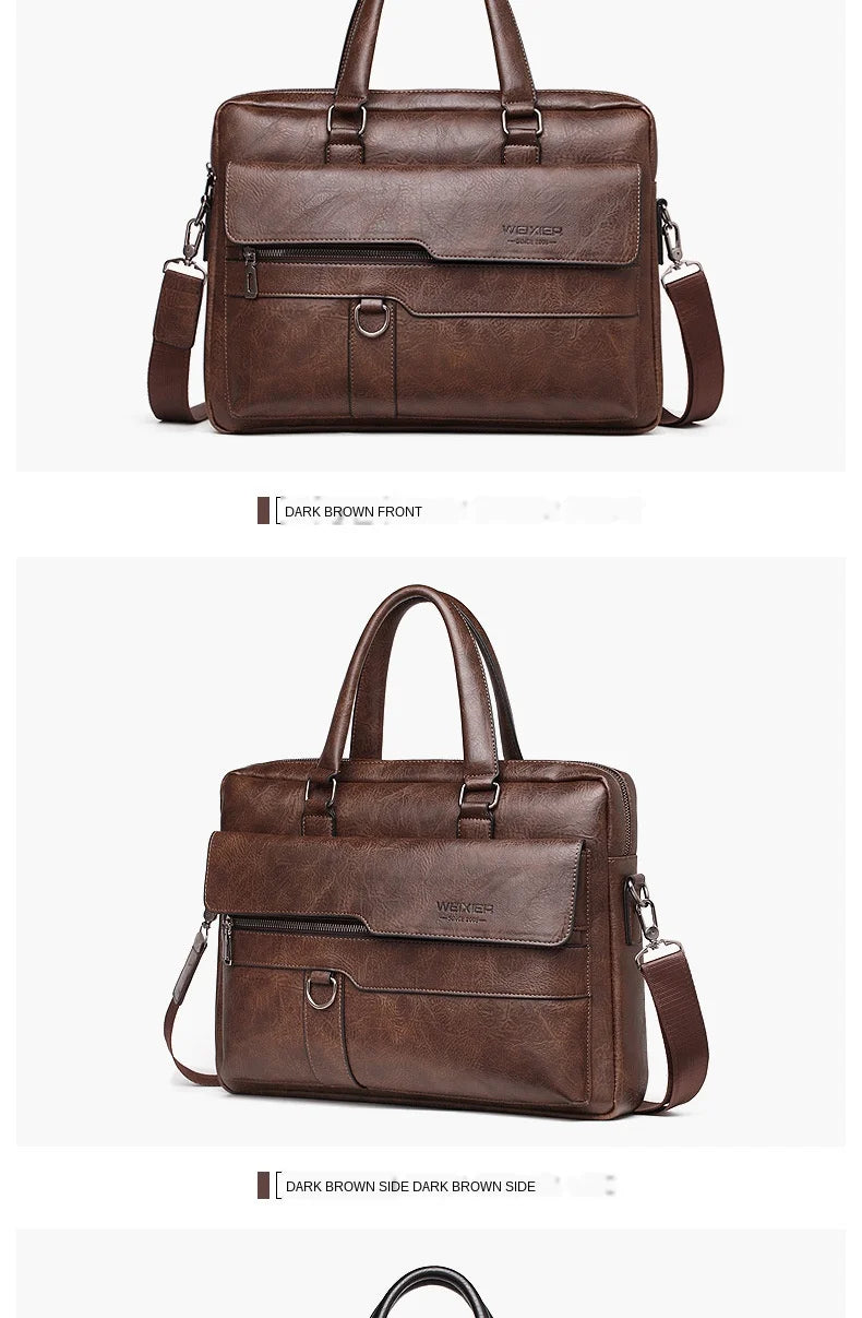 Men Briefcase Bag High Quality Business Famous Brand PU Leather Shoulder Messenger Bags Office Handbag 14 inch Laptop bag