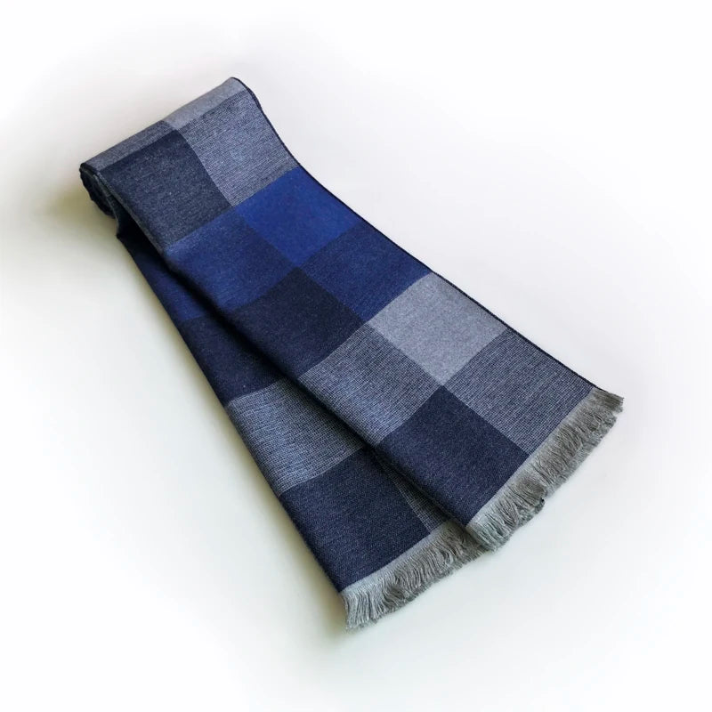 2024 Casual Cool Mens Scarves Winter Warm Viscose Cashmere Scarf Wraps Autumn Warm Brushed Neckercheif Scarfs for Men Foulard