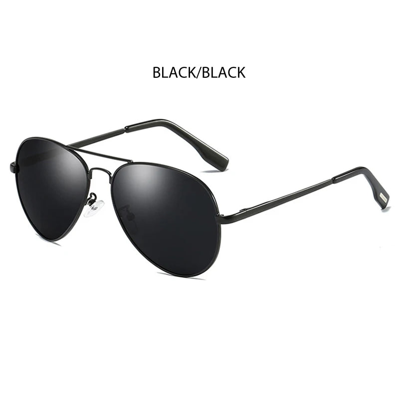 Classic Pilot Polarized Sunglasses Men Luxury Metal Black Aviation Sun Glasses Male Fashion Driving Vacation Shades UV400