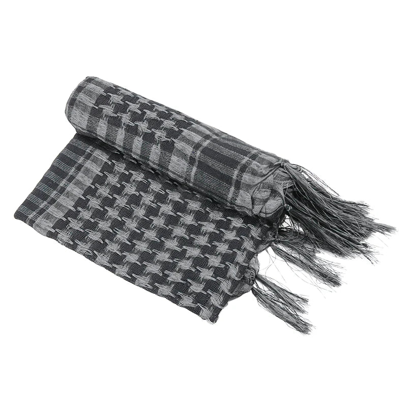 Winter Scarf Plaid Hijab Bandana Hiking Scarves Arab Tactical Elegant Womens Shawl Shemagh Light Tassel For Men 100X100cm