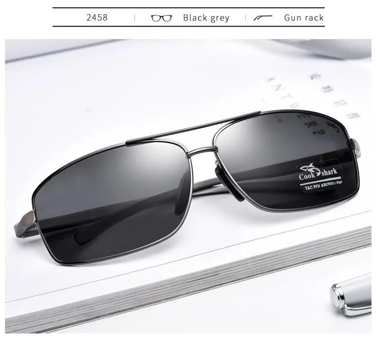 Cook Shark New Color Changer Sunglasses Men's Sunglasses Tidal Polarization Driver's Mirror Driving Night Vision Glasses