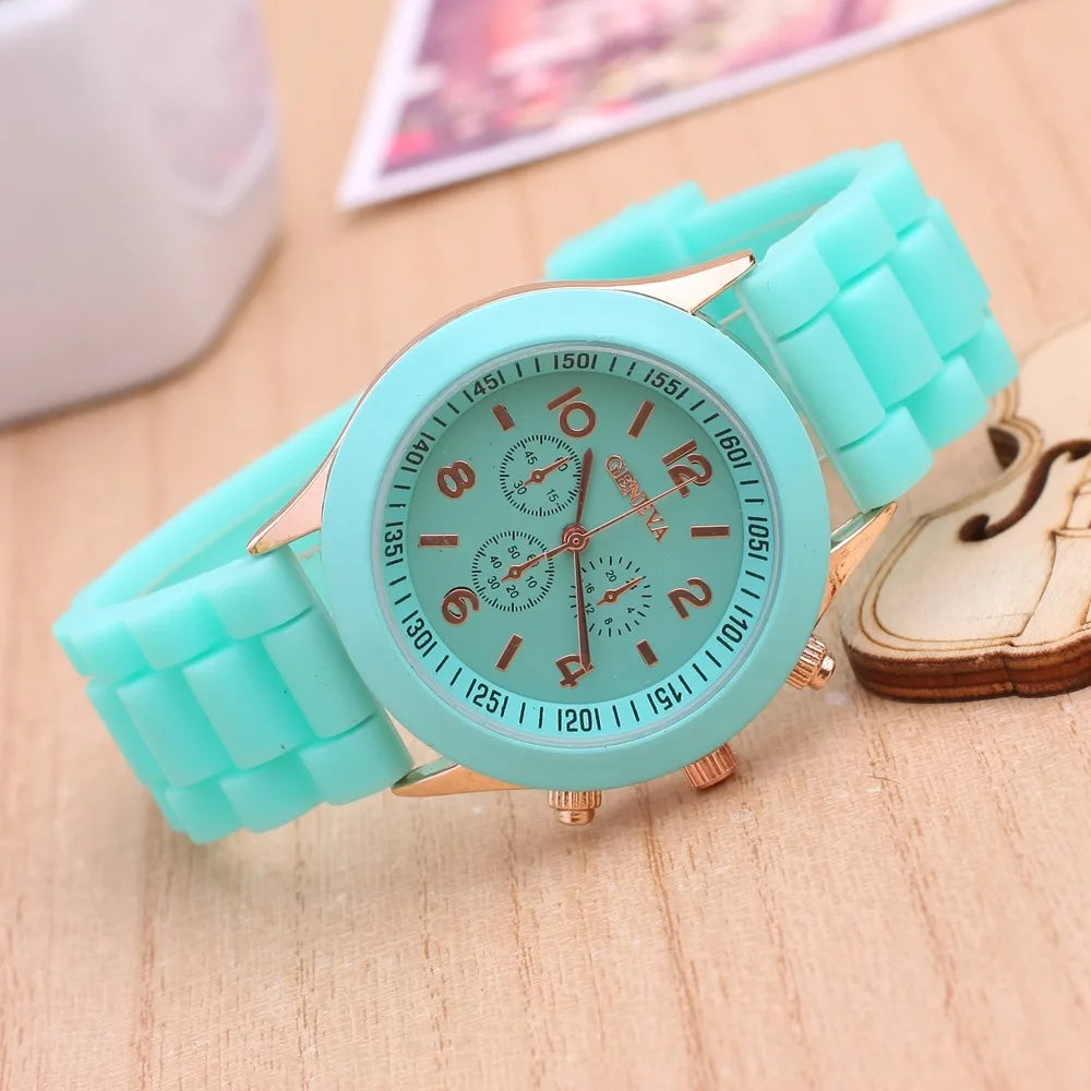 New Luxury Watch Women Waterproof Quartz Watch Silicone Strap Ladies Watch Candy Colors Birthday Gift Reloj Mujer Montre Femme