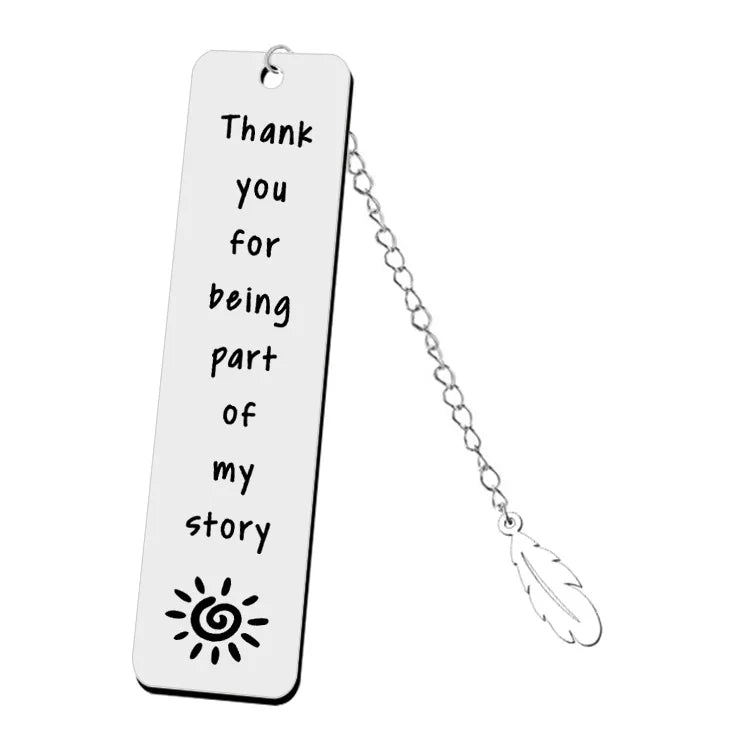 Stainless Steel Metal Leaf Pendant Bookmark Student Teacher Engraved Gift Reading Bookmark School Supplies Teacher's Day Gift