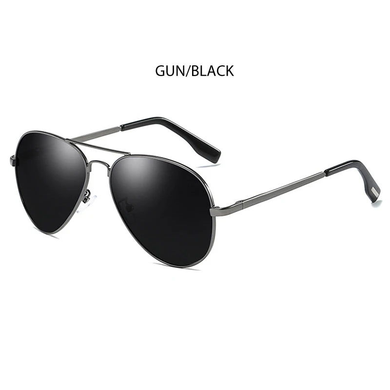 Classic Pilot Polarized Sunglasses Men Luxury Metal Black Aviation Sun Glasses Male Fashion Driving Vacation Shades UV400