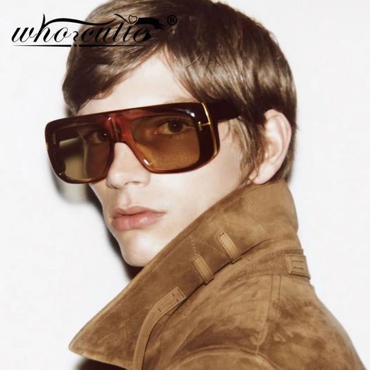 Oversized Futuristic Sunglasses Men Women 2019 Fashion Brand Design Vintage Retro Leopard Frame Flat Top Tom Sun Glasses S062