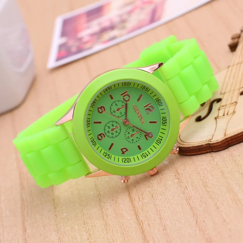 New Luxury Watch Women Waterproof Quartz Watch Silicone Strap Ladies Watch Candy Colors Birthday Gift Reloj Mujer Montre Femme