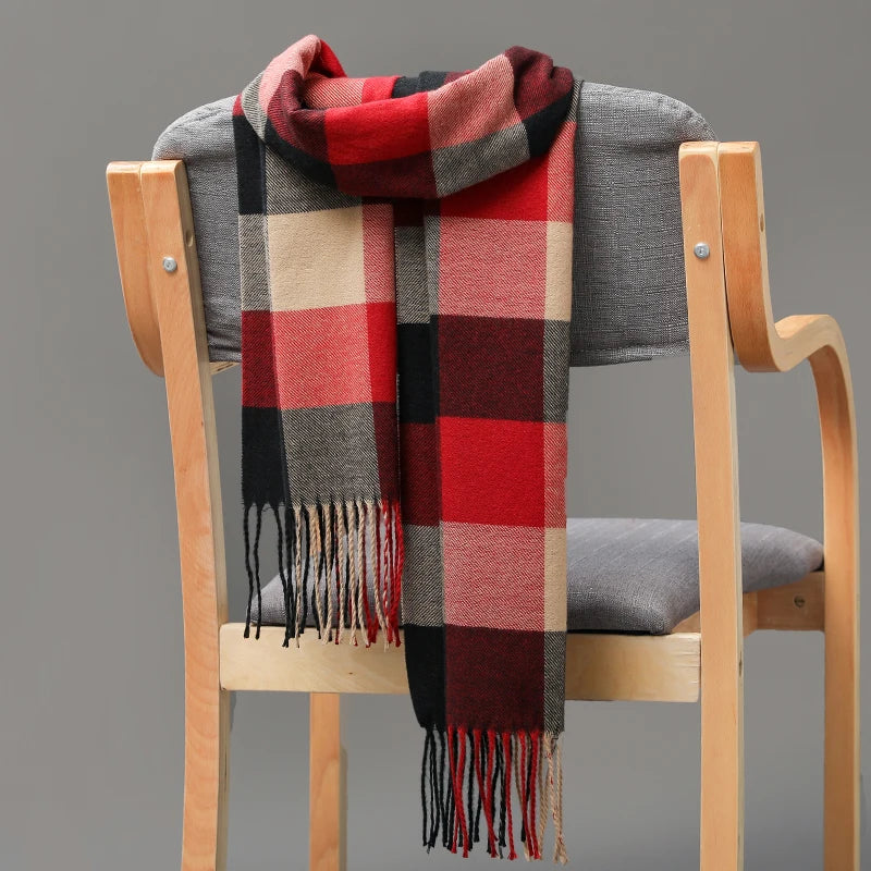 185*35cm outdoor Plaid Winter Scarf Women men unisex shalw Warm wrap muffler muffler Fashion Cashmere hijab pashmina tassels