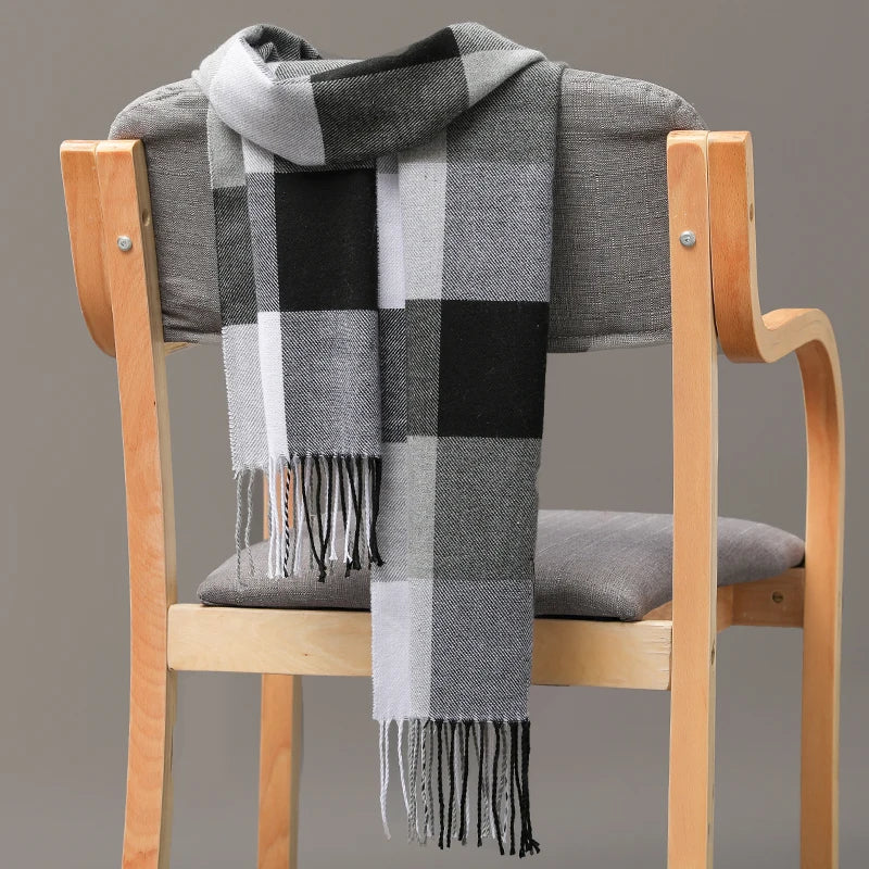 185*35cm outdoor Plaid Winter Scarf Women men unisex shalw Warm wrap muffler muffler Fashion Cashmere hijab pashmina tassels