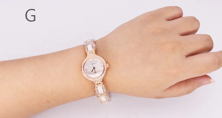 SALE!!! Discount Melissa Crystal Rhinestones Lady Women's Watch Japan Mov't Fashion Hours Ceramic Bracelet Girl's Gift Box