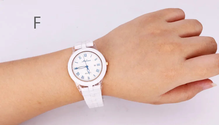 SALE!!! Discount Melissa Crystal Rhinestones Lady Women's Watch Japan Mov't Fashion Hours Ceramic Bracelet Girl's Gift Box