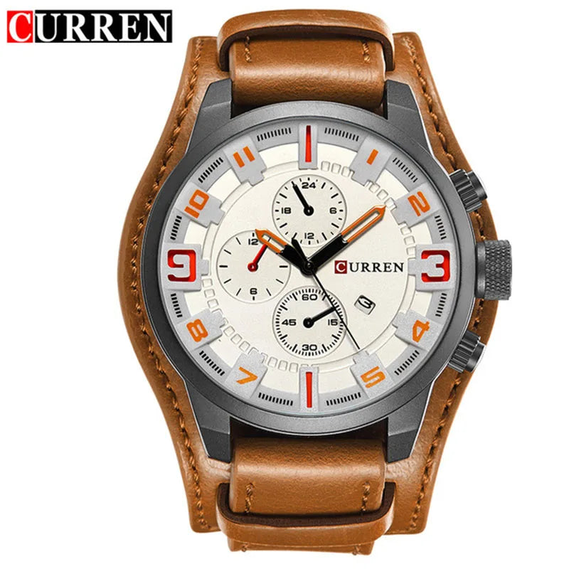 New Watches CURREN Luxury Brand Men Watch Leather Strap Fashion Quartz-Watch Casual Sports Wristwatch Date Clock Relojes 8225