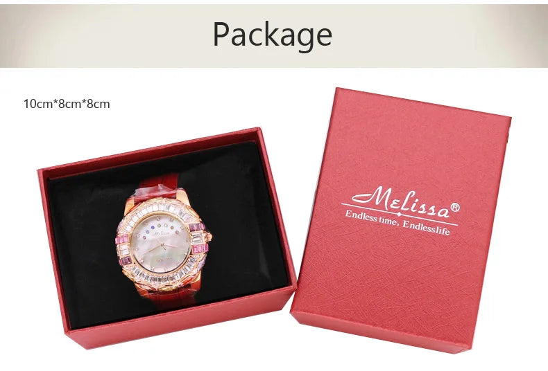 SALE!!! Discount Melissa Ceramic Crystal Rotating Rose Camellia Flower Women's Watch Fashion Luxury Girl Birthday Gift