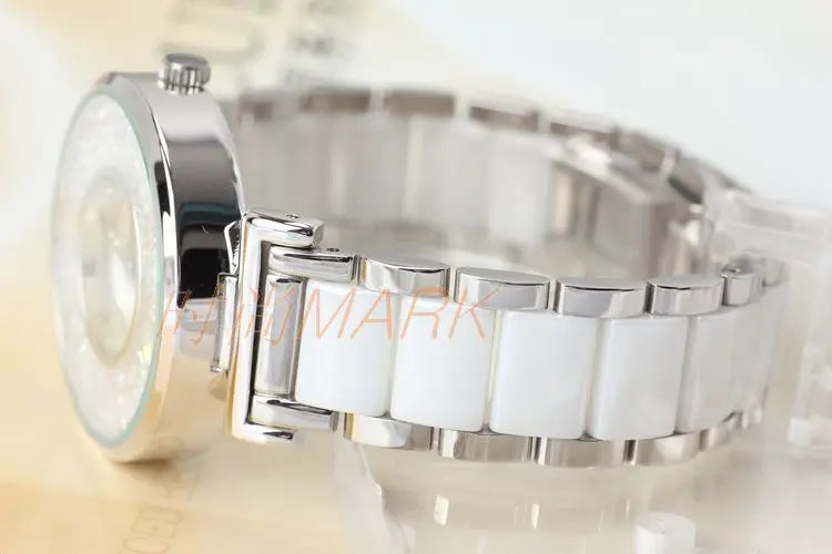 SALE!!! Discount Melissa Crystal Rhinestones Lady Women's Watch Japan Mov't Fashion Hours Ceramic Bracelet Girl's Gift Box