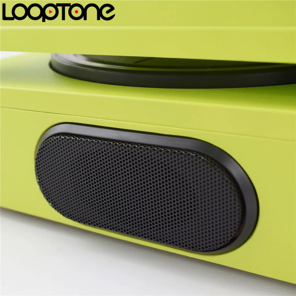 LoopTone 33/45/78 RPM Bluetooth Vinyl LP Record Player Turntable Built-in Speaker Headphone Jack&RCA Line-out AC110~130&220~240V