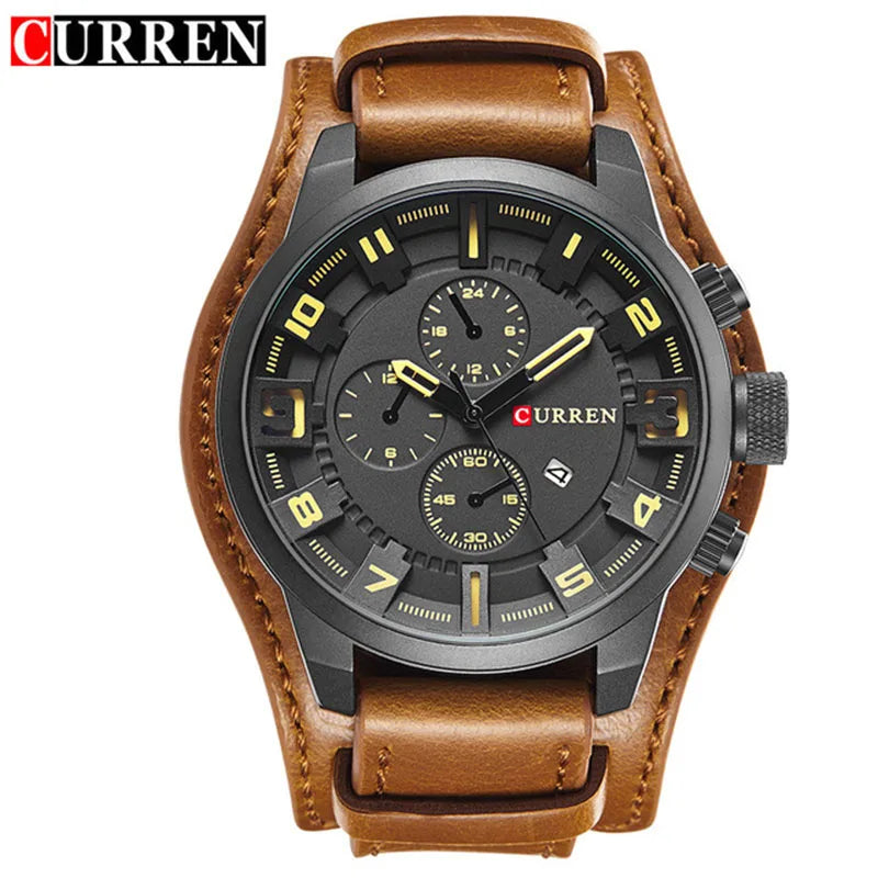 New Watches CURREN Luxury Brand Men Watch Leather Strap Fashion Quartz-Watch Casual Sports Wristwatch Date Clock Relojes 8225