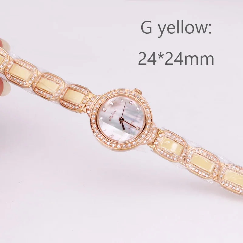 SALE!!! Discount Melissa Crystal Rhinestones Lady Women's Watch Japan Mov't Fashion Hours Ceramic Bracelet Girl's Gift Box