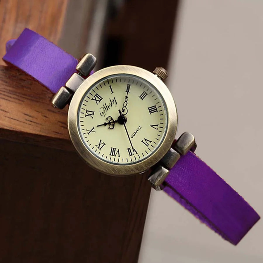 Shsby New Fashion Hot-Selling Leather Female Watch ROMA Vintage Watch Women Dress Watches