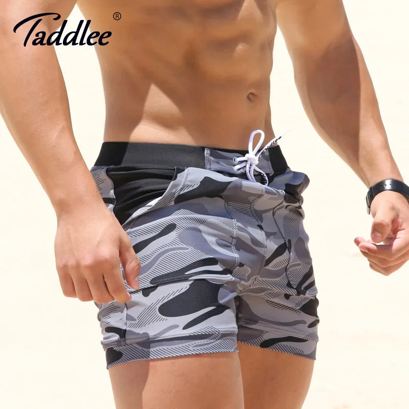 Taddlee Brand Sexy Men's Swimwear Man Plus Big Size XXL Camouflage Basic Swimming Beach Long Board Shorts Boxer Men