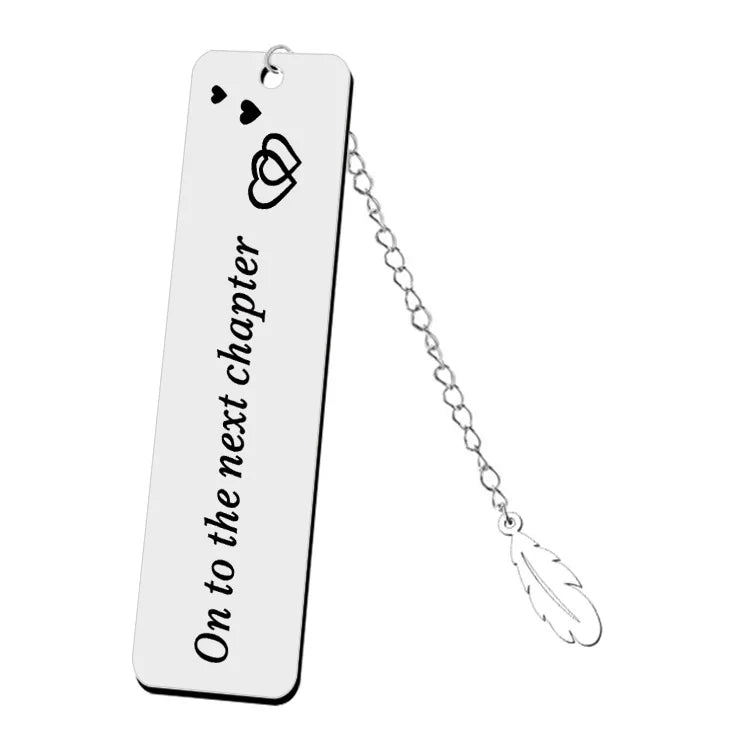 Stainless Steel Metal Leaf Pendant Bookmark Student Teacher Engraved Gift Reading Bookmark School Supplies Teacher's Day Gift