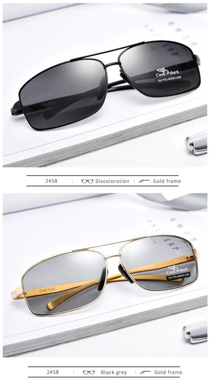 Cook Shark New Color Changer Sunglasses Men's Sunglasses Tidal Polarization Driver's Mirror Driving Night Vision Glasses