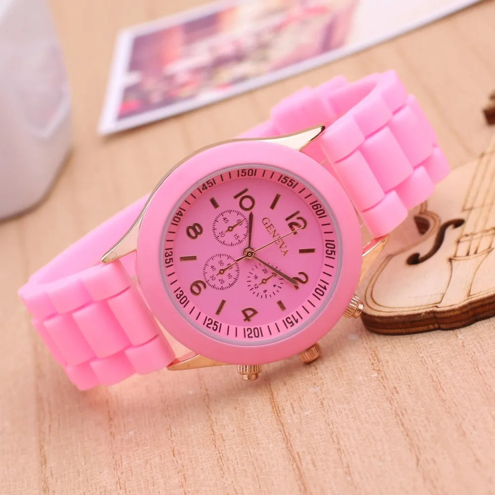 New Luxury Watch Women Waterproof Quartz Watch Silicone Strap Ladies Watch Candy Colors Birthday Gift Reloj Mujer Montre Femme