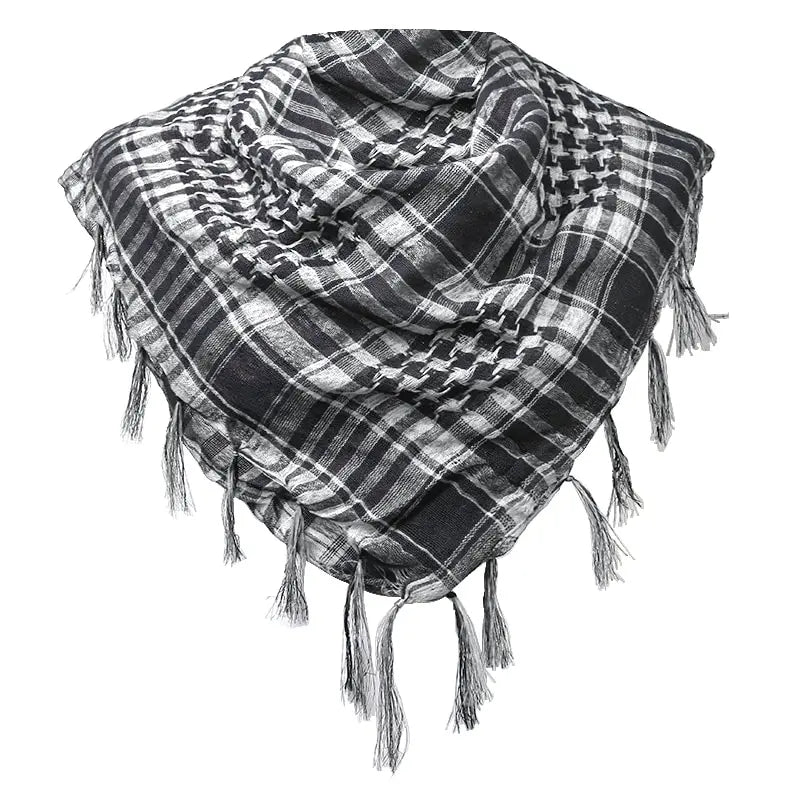 Winter Scarf Plaid Hijab Bandana Hiking Scarves Arab Tactical Elegant Womens Shawl Shemagh Light Tassel For Men 100X100cm