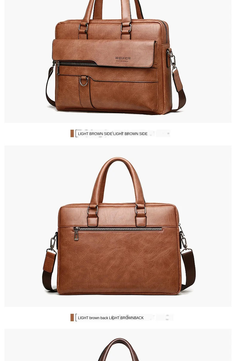 Men Briefcase Bag High Quality Business Famous Brand PU Leather Shoulder Messenger Bags Office Handbag 14 inch Laptop bag